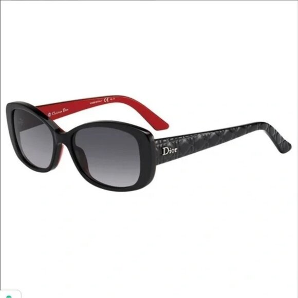DIOR LADY DIOR SUNGLASSES EL4 (HD) BLACK/RED; NWB - Picture 3 of 8
